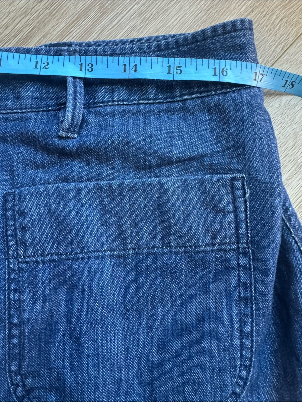Free Assembly Women’s Denim patchwork Pocket Shorts - Blue - Picture 5 of 10